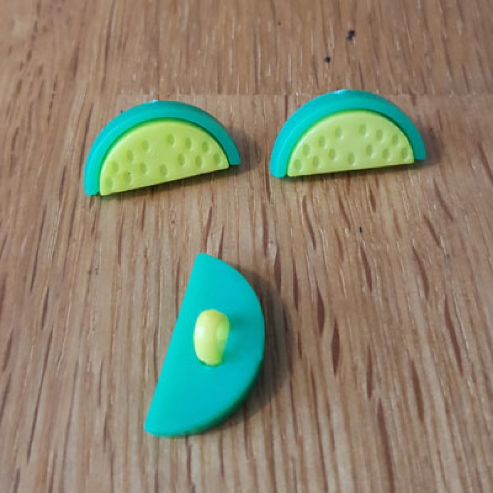 Knapp fancy vannmelon mønster for barn nr. 09 lys gul