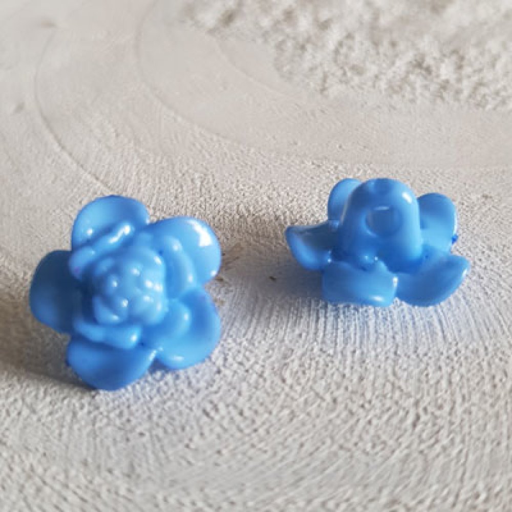 Fantasiknapper for barn og babyer Blomstermotiv N°03-01 Blå
