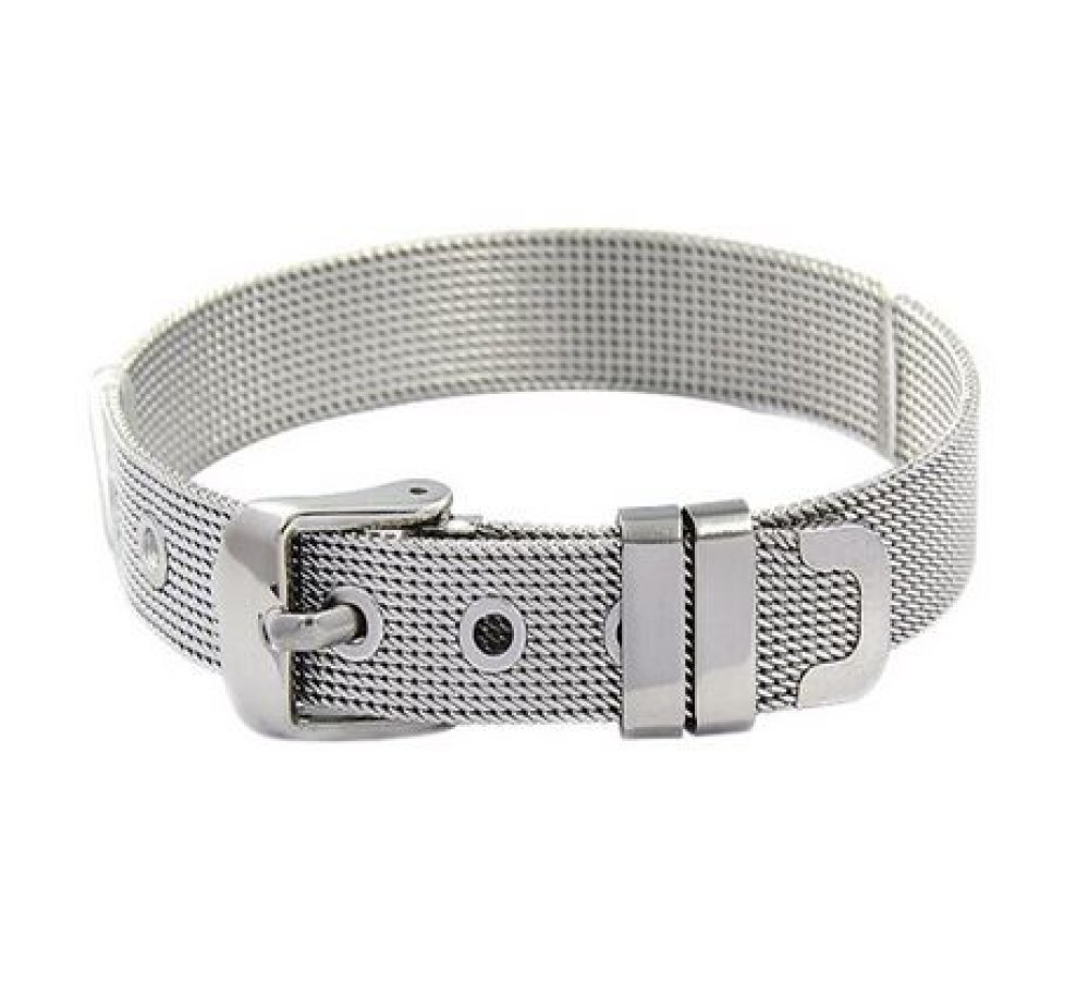 Armbånd i rustfritt stål 10 mm sølv