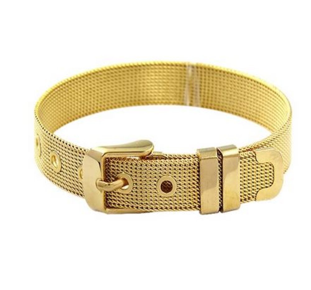 Armbånd i rustfritt stål 10 mm gull