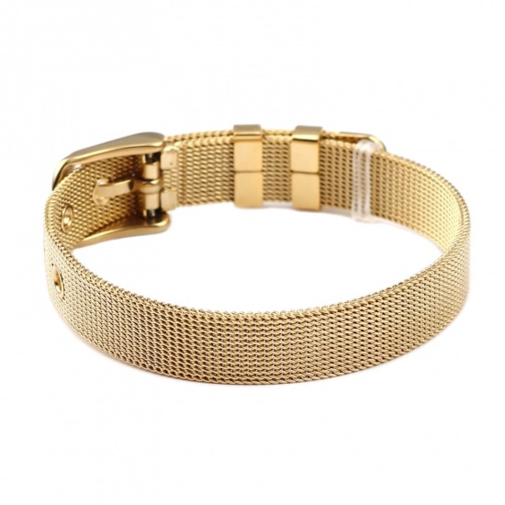 Armbånd i rustfritt stål 10 mm gull