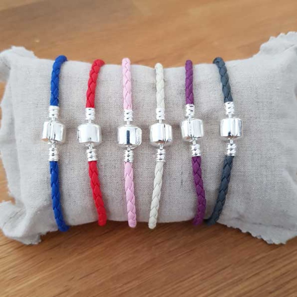 European Clip Bracelet Plain 01 FRA 15 TIL 23 CM Rødt