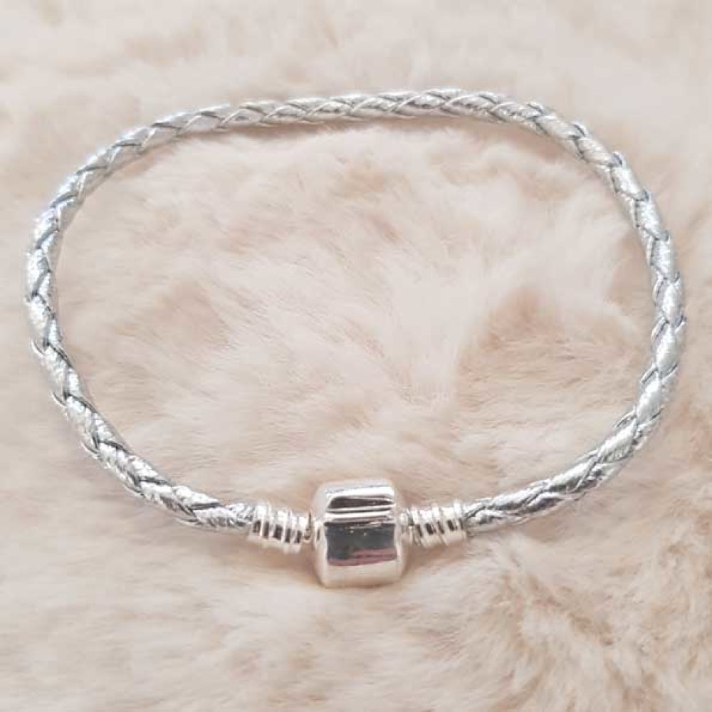 European Clip Armbånd Plain 01 FRA 15 TIL 23 CM Sølv