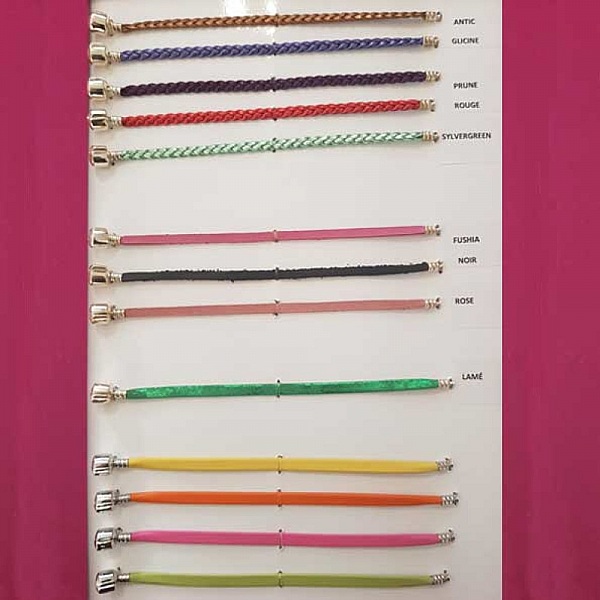 Europeisk flettet klipsarmb&aring;nd Plain 03 FRA 15 TIL 23 CM Plomme