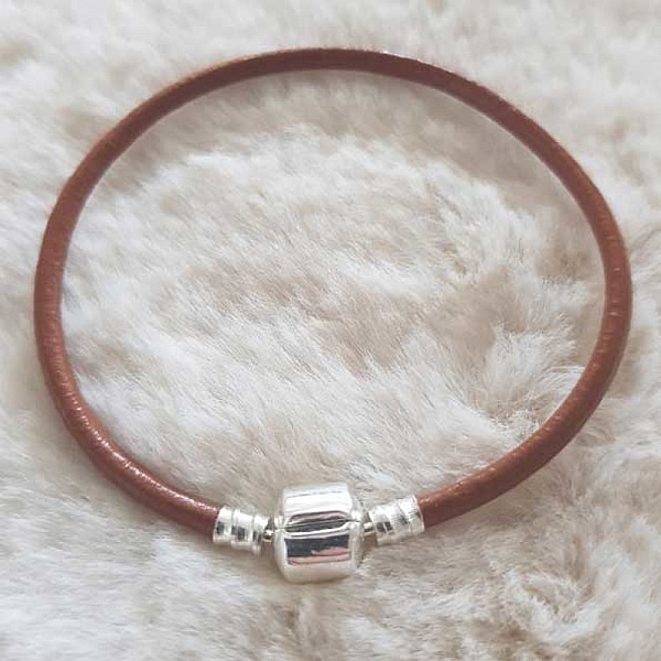 European Clip Bracelet Plain 01 FRA 15 TIL 23 CM Brun BR