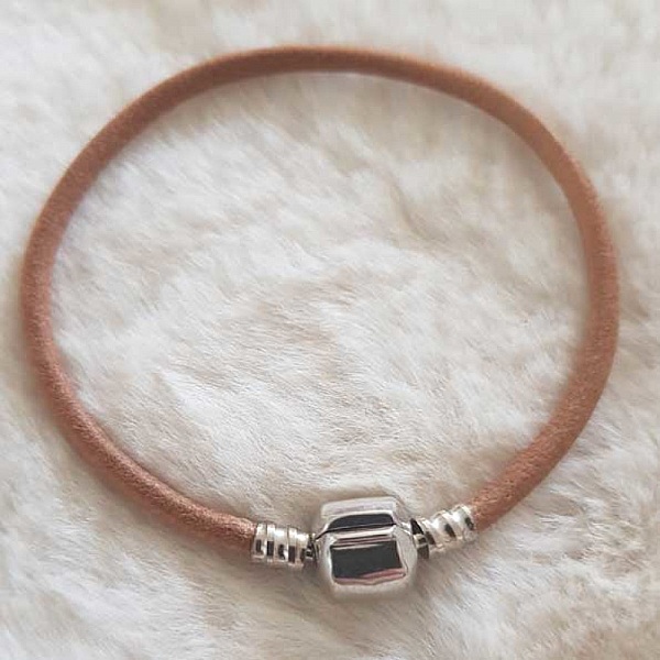 European Clip Bracelet Plain 01 FRA 15 TIL 23 CM Naturlig