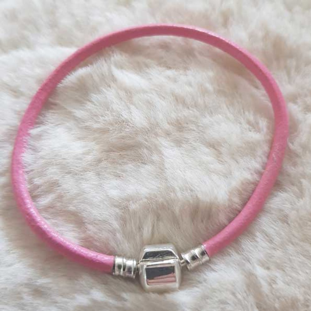 European Clip Armbånd Plain 01 FRA 15 TIL 23 CM Pink