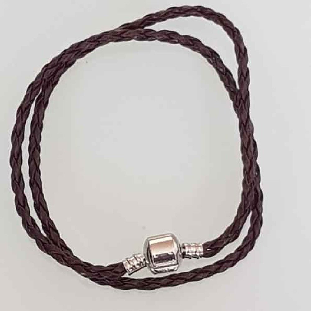 Europeisk 2-snurret flettet armbånd Clip Uni 06 20cm