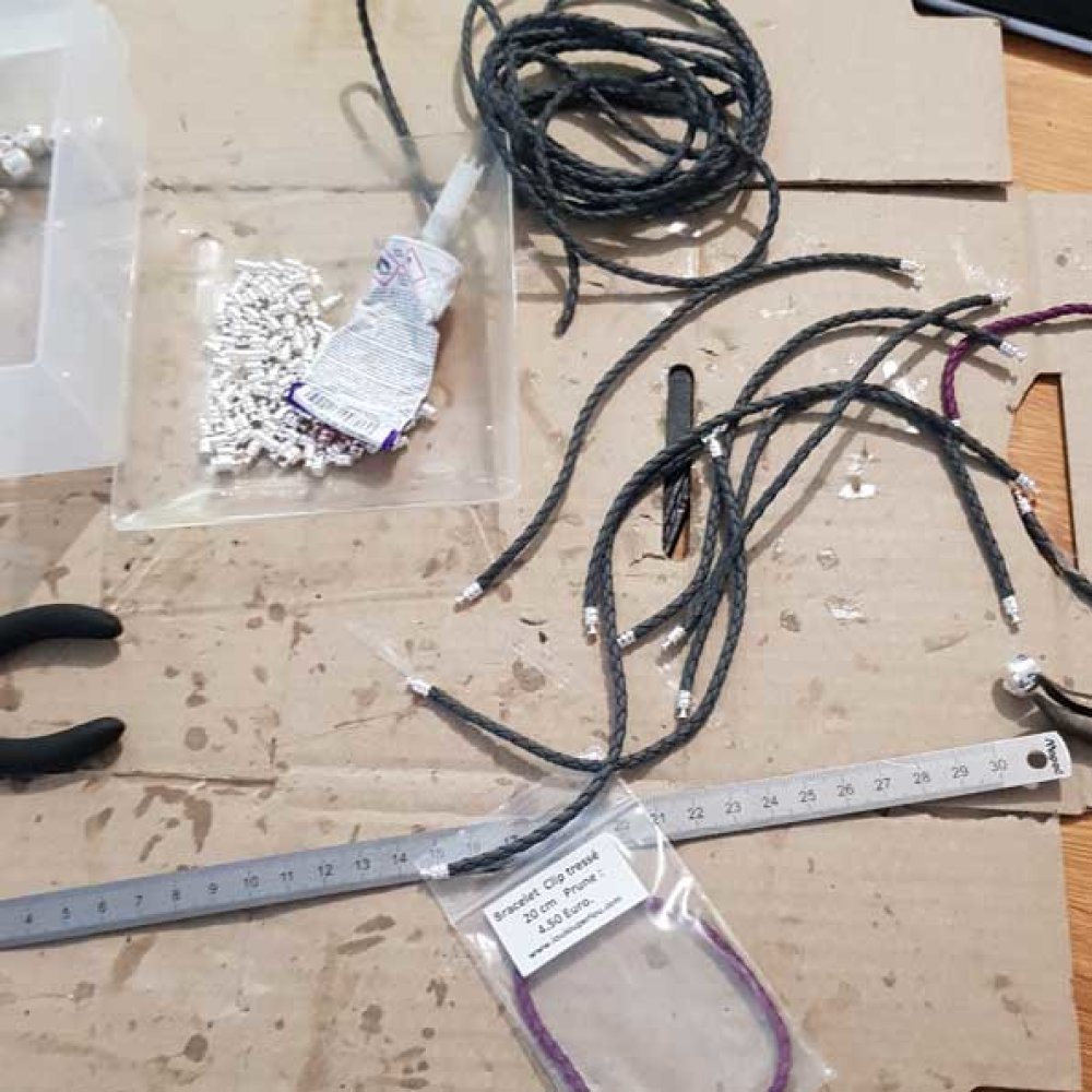 Europeisk flettet armbånd Clip Uni 02 FRA 15 TIL 23 CM Hvitt