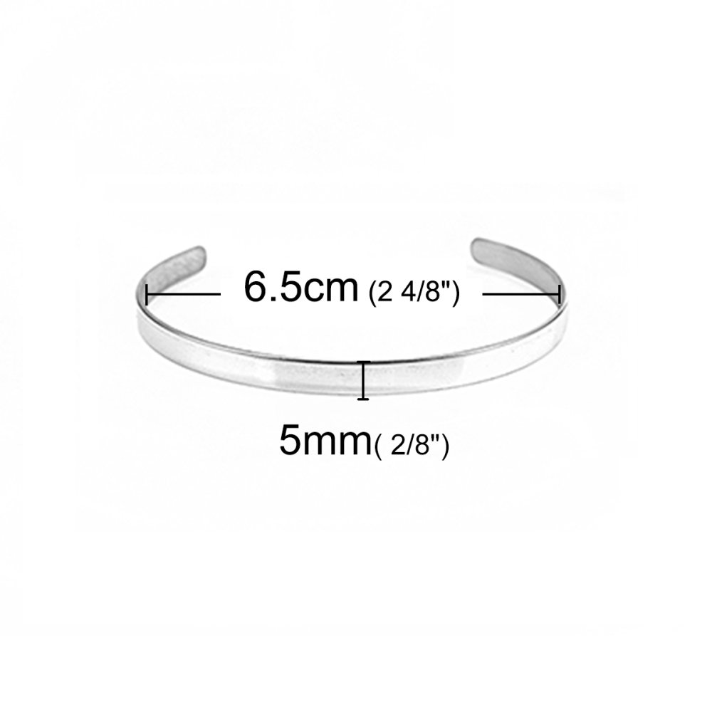 5 mm mansjettarmbånd i rustfritt stål N°01