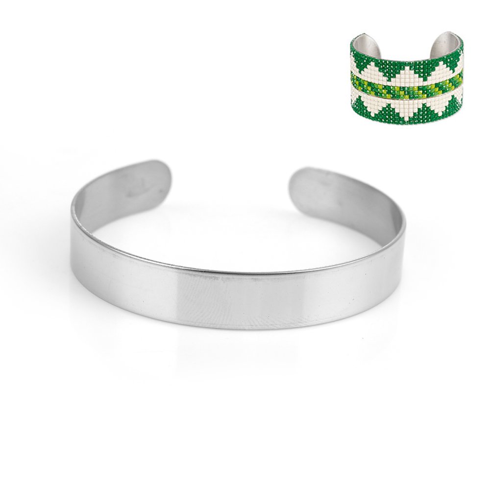 Rustfritt stål 10 mm mansjettarmbånd N°02