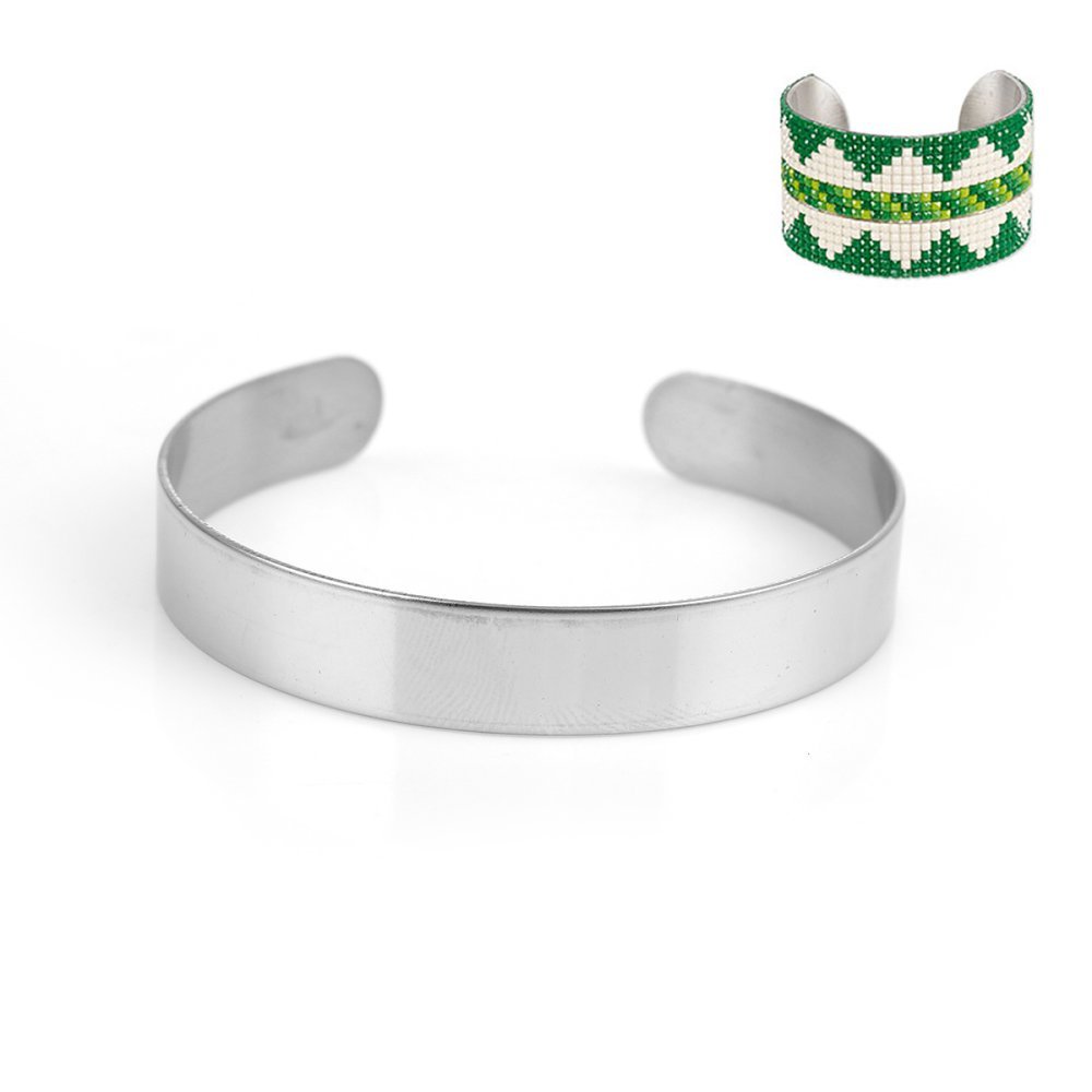 Rustfritt stål 10 mm mansjettarmbånd N°02