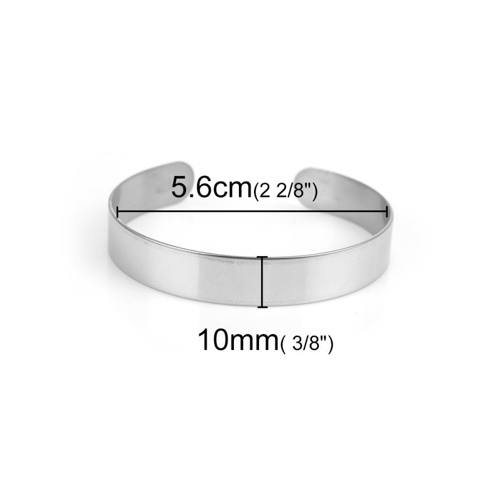 Rustfritt stål 10 mm mansjettarmbånd N°02