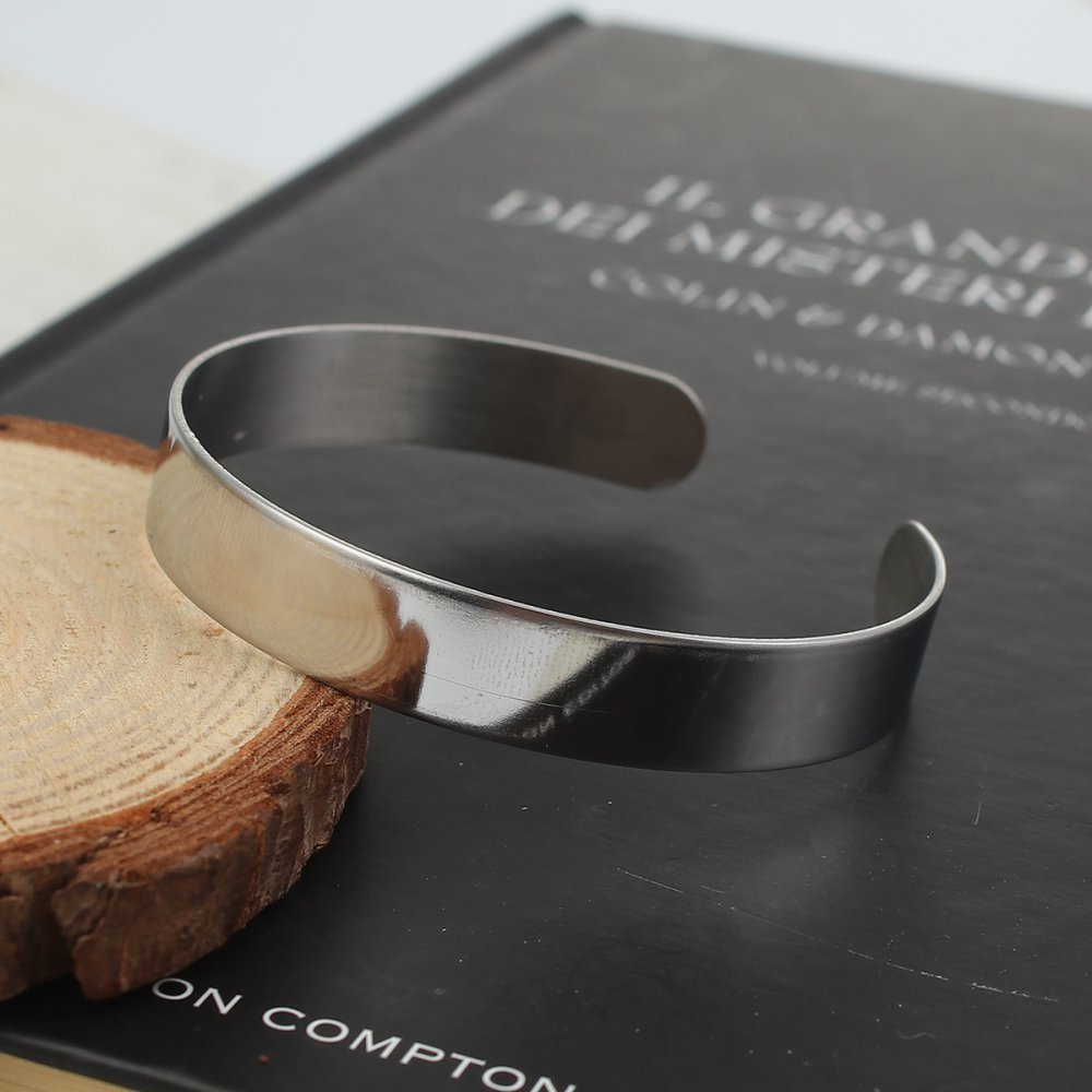 Rustfritt stål 10 mm mansjettarmbånd N°02