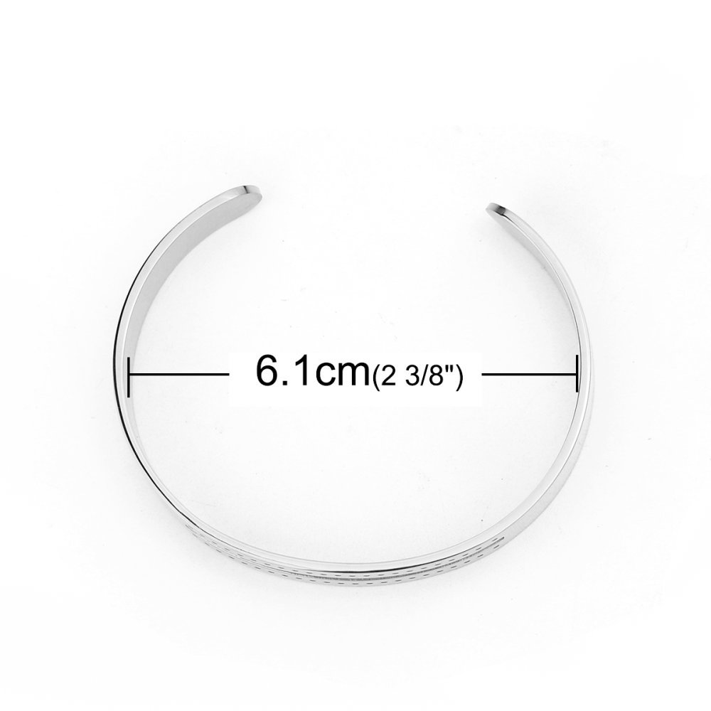 Rustfritt stål 10 mm semi åpen mansjett armbånd N°07