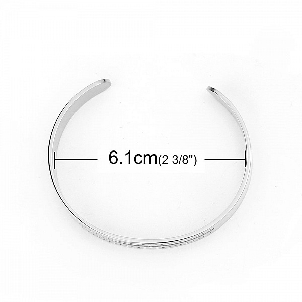 Rustfritt st&aring;l 10 mm semi &aring;pen mansjett armb&aring;nd N&deg;07