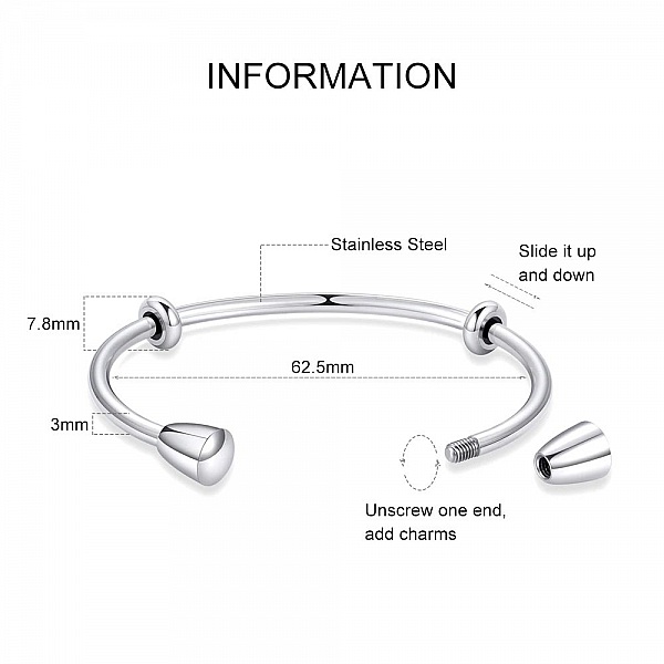 Bracelet Rigide Acier Inoxydable N&deg;12 Argent