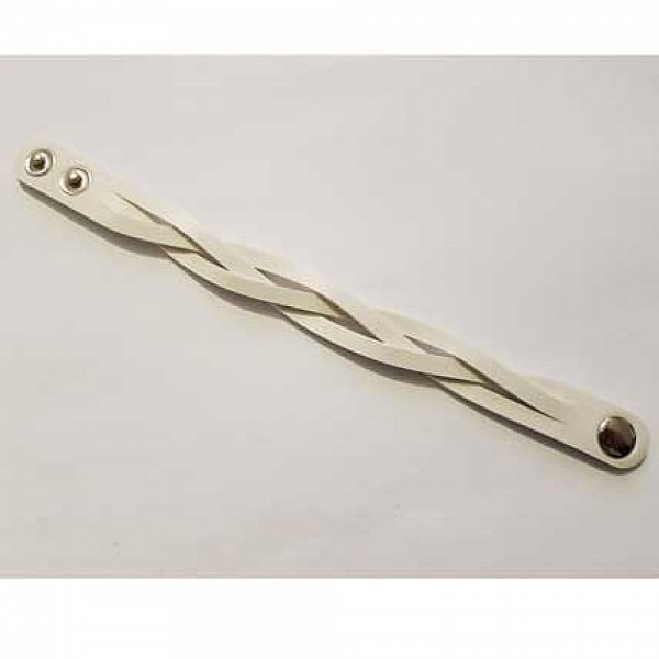 Flettet l&aelig;rrem hvit