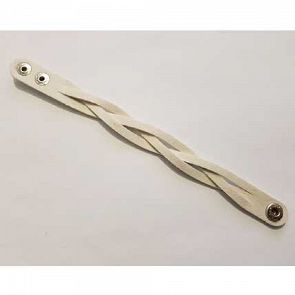 Flettet l&aelig;rrem hvit