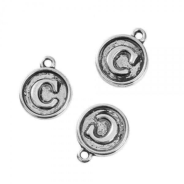 Breloque Alphabet M&eacute;daille 02 Lettre C