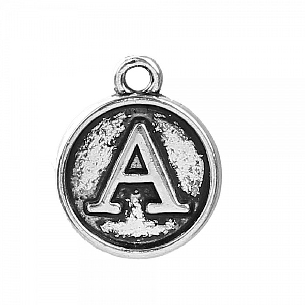 Breloque Alphabet M&eacute;daille 02 Lettre A