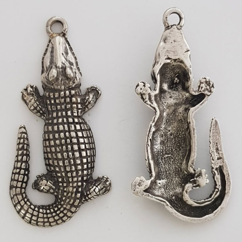 Krokodille Charm N°01 ZAMAK (SØLVPLETTERT)