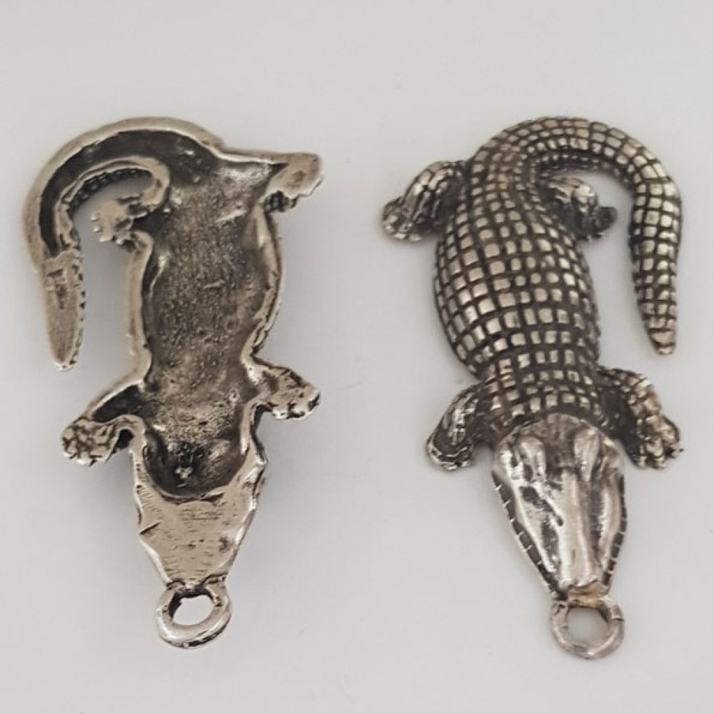 Krokodille Charm N°01 ZAMAK (SØLVPLETTERT)