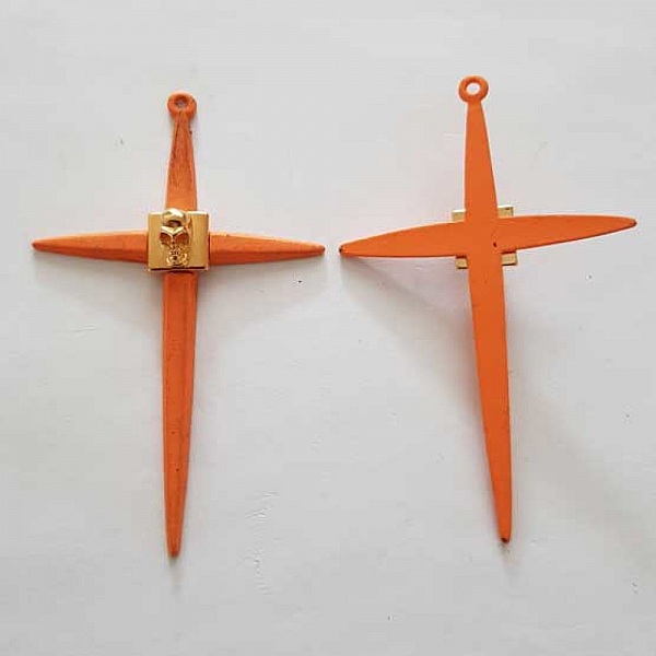 Breloque Croix N&deg;07 Orange