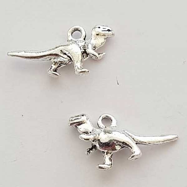 Breloque Dinosaure N&deg;02 Argent Clair