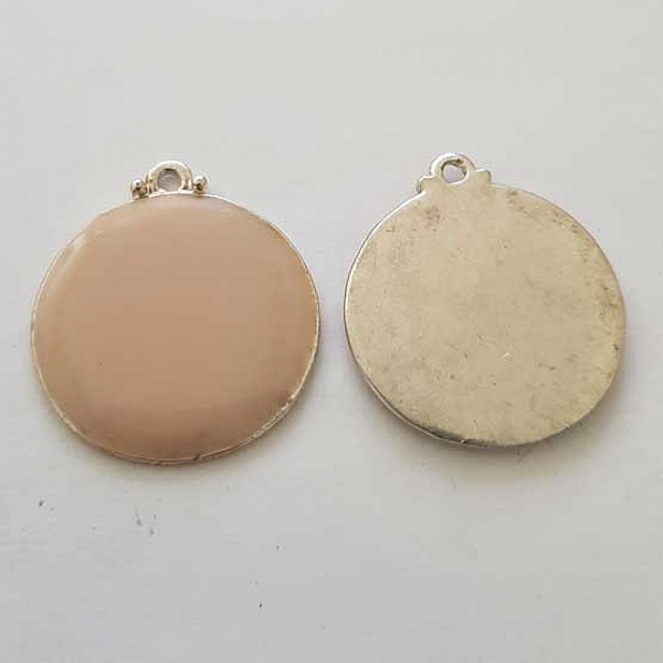 Breloque Divers N&deg;070-04 Pendentif Emaill&eacute; Beige 02