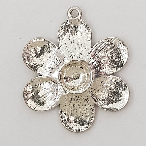 Flower Charm Metal N&deg;007 S&oslash;lv