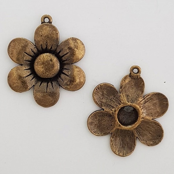 Flower Charm Metal N&deg;007 Bronse