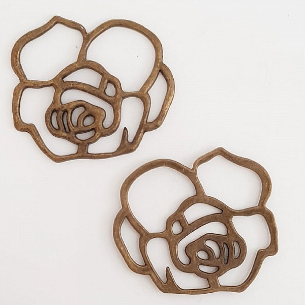 Flower Charm Metal N&deg;011 Bronse