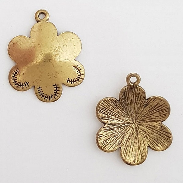 Flower Charm Metal N&deg;021 Old Gold