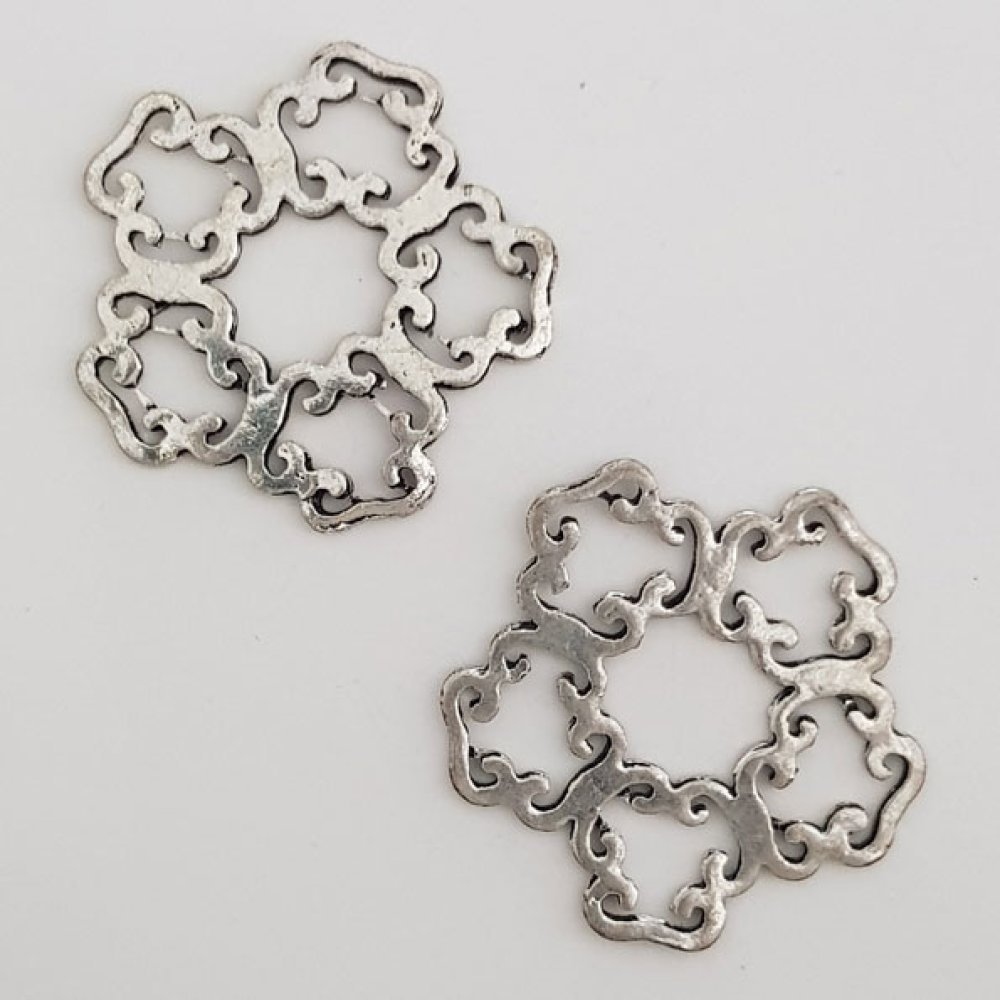 Flower Charm Metal N°022 Sølv