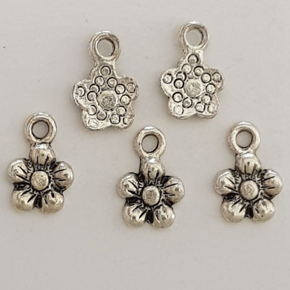 Flower Charm Metal N°035 Sølv