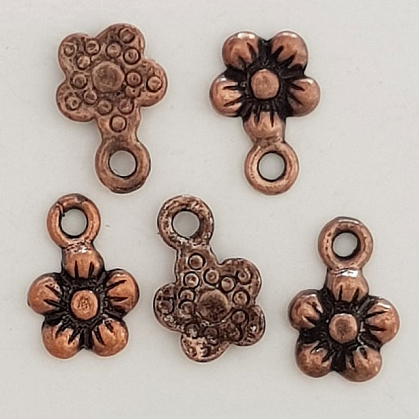 Flower Charm Metal N&deg;035 Kobber