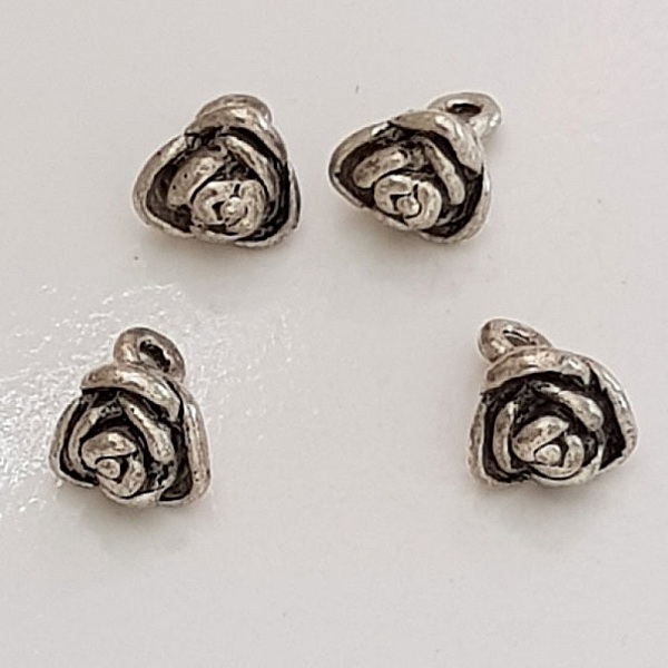 Breloque Fleur M&eacute;tal N&deg;036 Argent