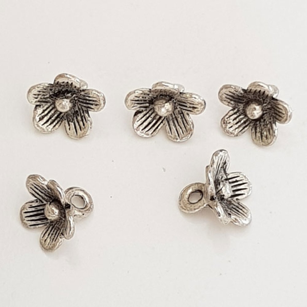 Flower Charm Metal N°038 Sølv