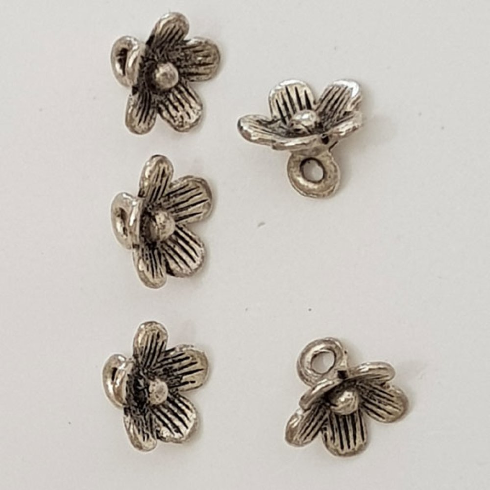 Flower Charm Metal N°038 Sølv
