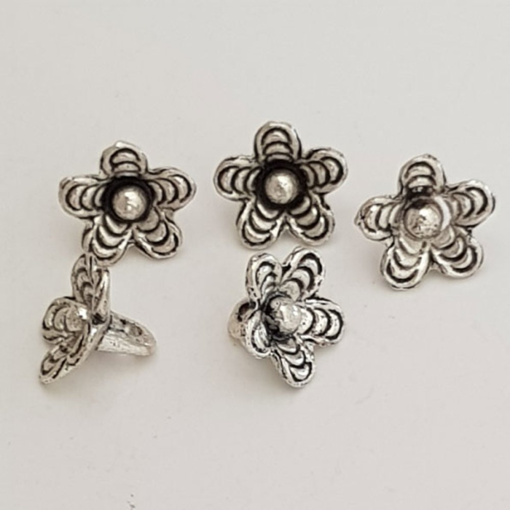 Flower Charm Metal N°039 Sølv