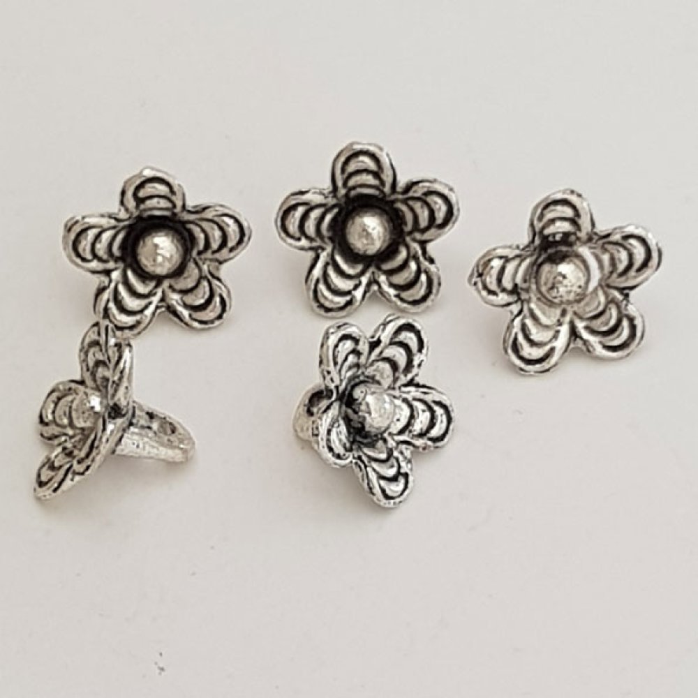 Flower Charm Metal N°039 Sølv