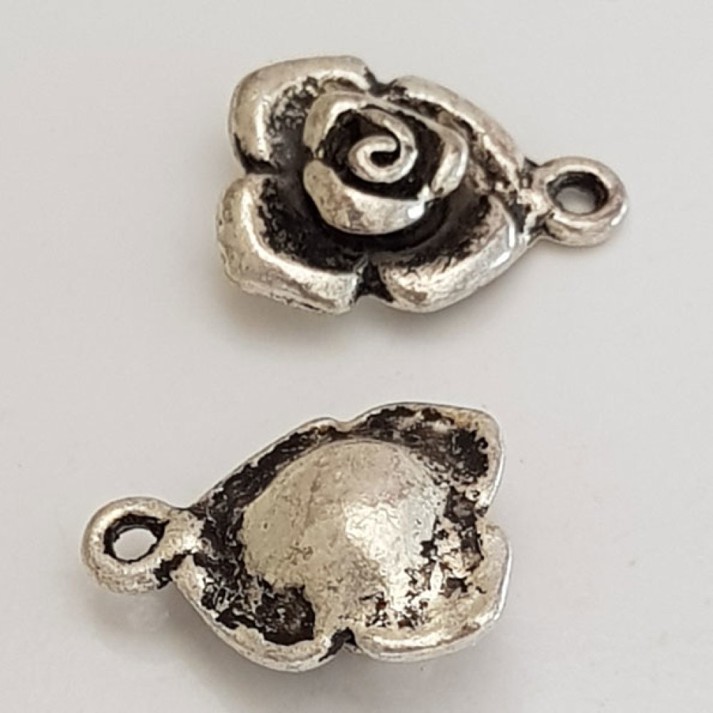 Flower Charm Metal N°045 Sølv