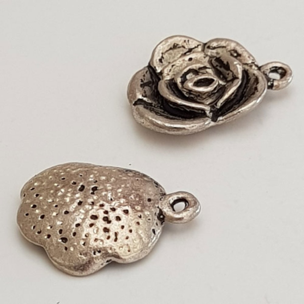 Flower Charm Metal N°046 Sølv