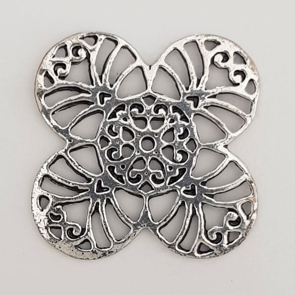 Flower Charm Metal N°054 Sølv