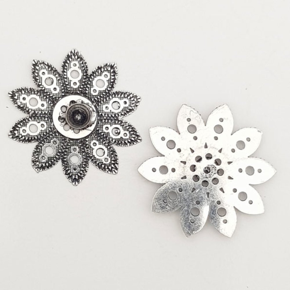 Flower Charm Metal N°059 Sølv