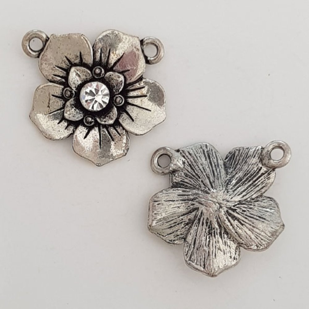 Flower Charm Metal N°061 Sølv