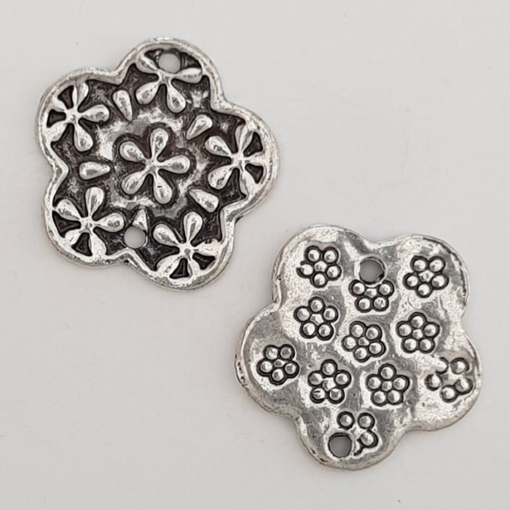 Flower Charm Metal N°079 Sølv