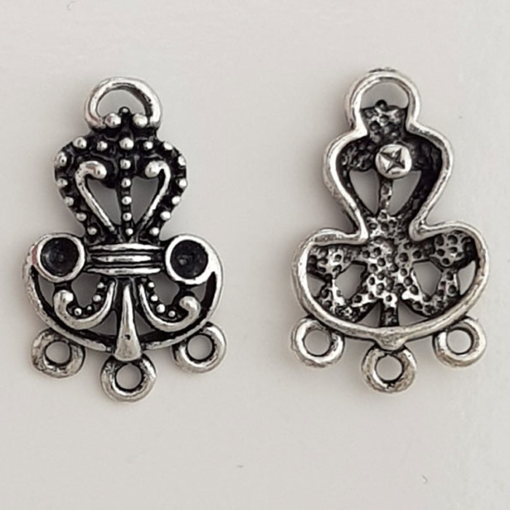 Flower Charm Metal N°089 Sølv