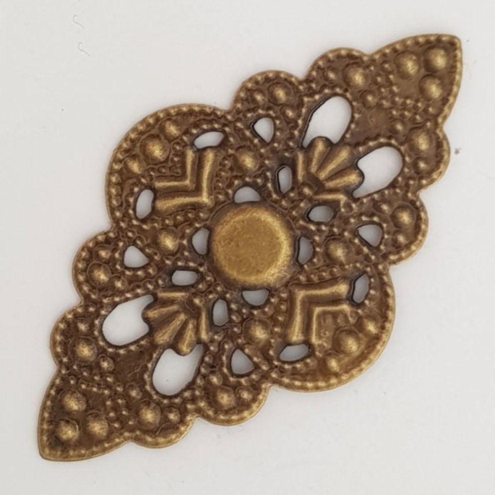 Flower Charm Metal N°097 Bronseinngravering